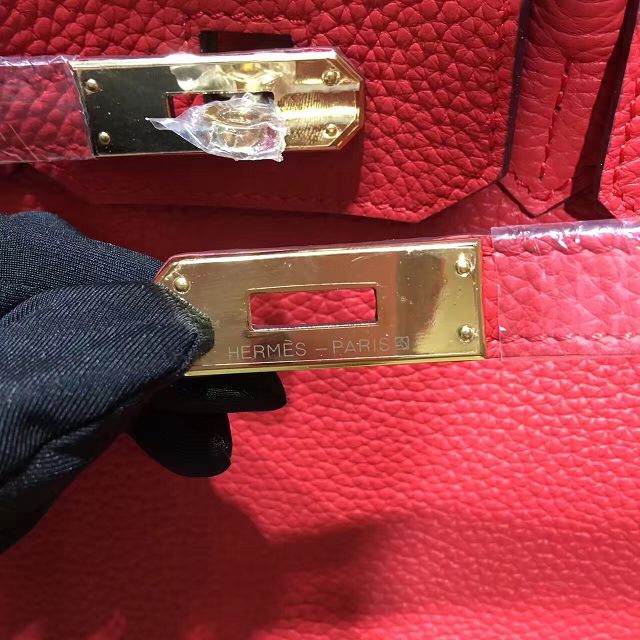 Hermes top togo leather birkin 30 bag H30-2 red