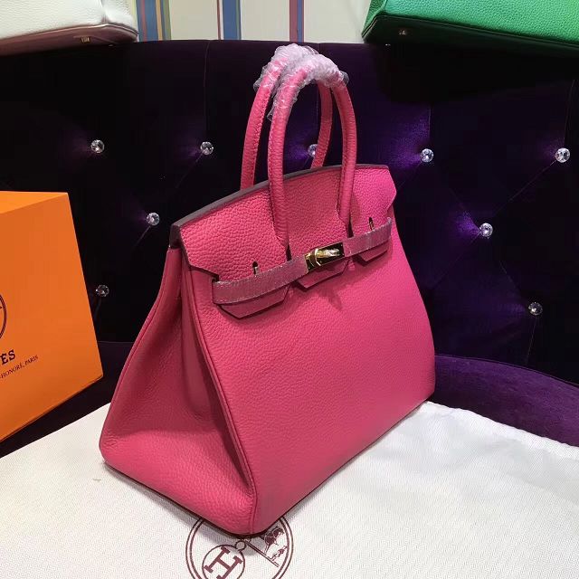 Hermes top togo leather birkin 30 bag H30-2 rose red