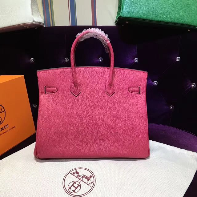 Hermes top togo leather birkin 30 bag H30-2 rose red