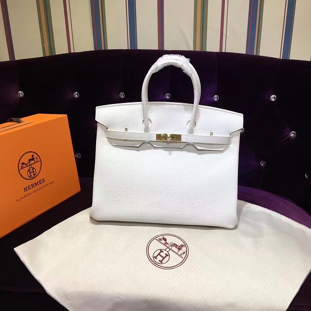 Hermes top togo leather birkin 30 bag H30-2 white