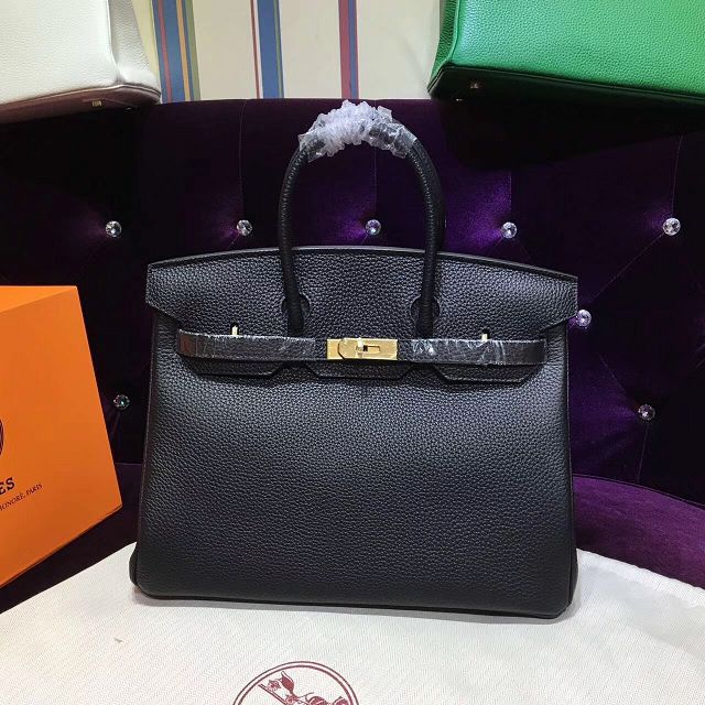 Hermes top togo leather birkin 35 bag H35-2 black