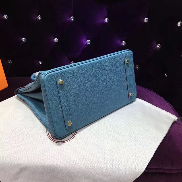 Hermes top togo leather birkin 35 bag H35-2 blue