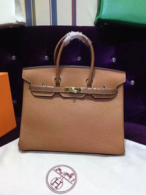 Hermes top togo leather birkin 35 bag H35-2 coffee