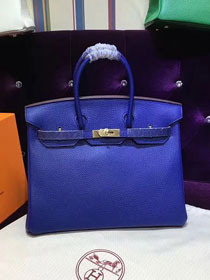 Hermes top togo leather birkin 35 bag H35-2 electric blue