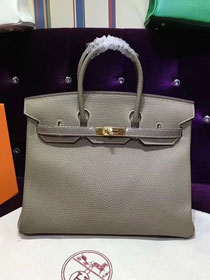 Hermes top togo leather birkin 35 bag H35-2 gray