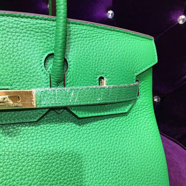 Hermes top togo leather birkin 35 bag H35-2 green