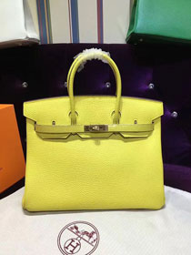 Hermes top togo leather birkin 35 bag H35-2 lemon yellow