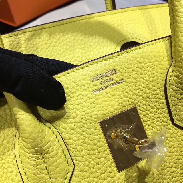 Hermes top togo leather birkin 35 bag H35-2 lemon yellow