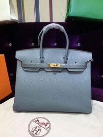 Hermes top togo leather birkin 35 bag H35-2 light blue