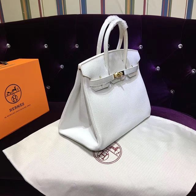 Hermes top togo leather birkin 35 bag H35-2 white