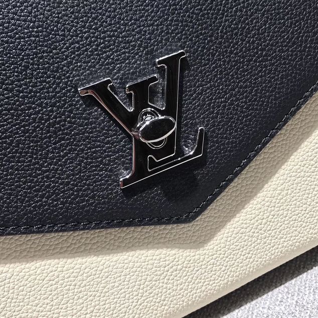 Louis vuitton original calfskin bag mylockme M54878 black&beige