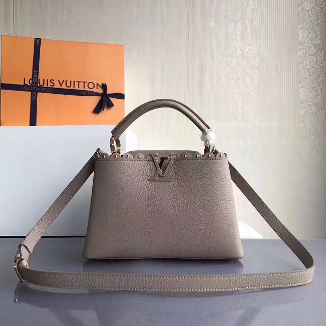 2017 Louis vuitton original taurillon leather capucines BB M54419 gray