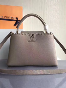 2017 Louis vuitton original taurillon leather capucines PM M54565 gray