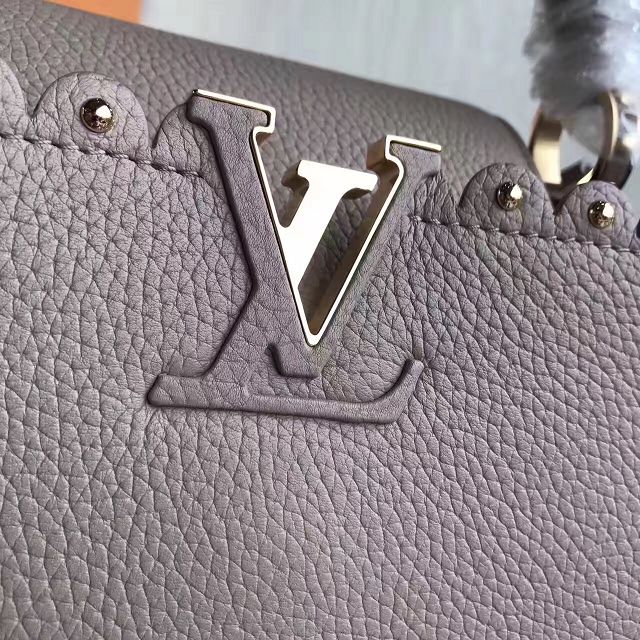 2017 Louis vuitton original taurillon leather capucines PM M54565 gray