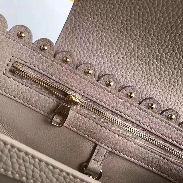 2017 Louis vuitton original taurillon leather capucines PM M54565 gray