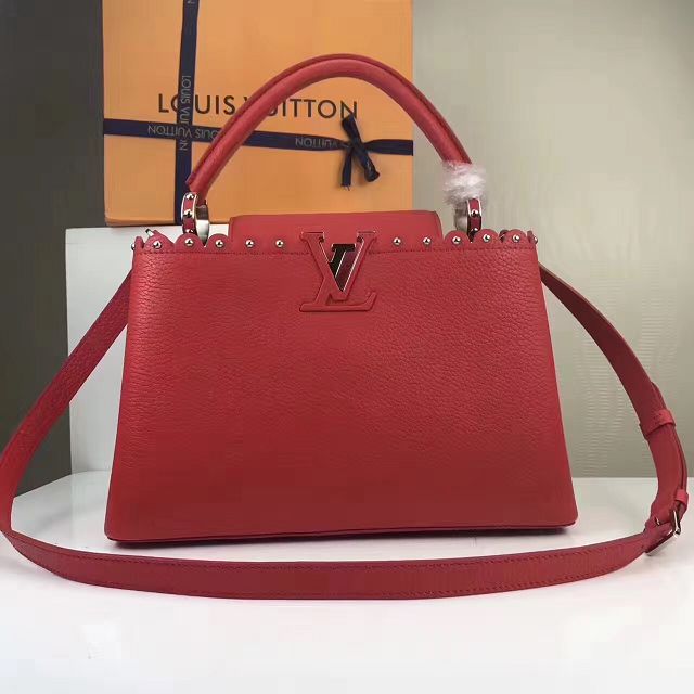 2017 Louis vuitton original taurillon leather capucines PM M54565 red