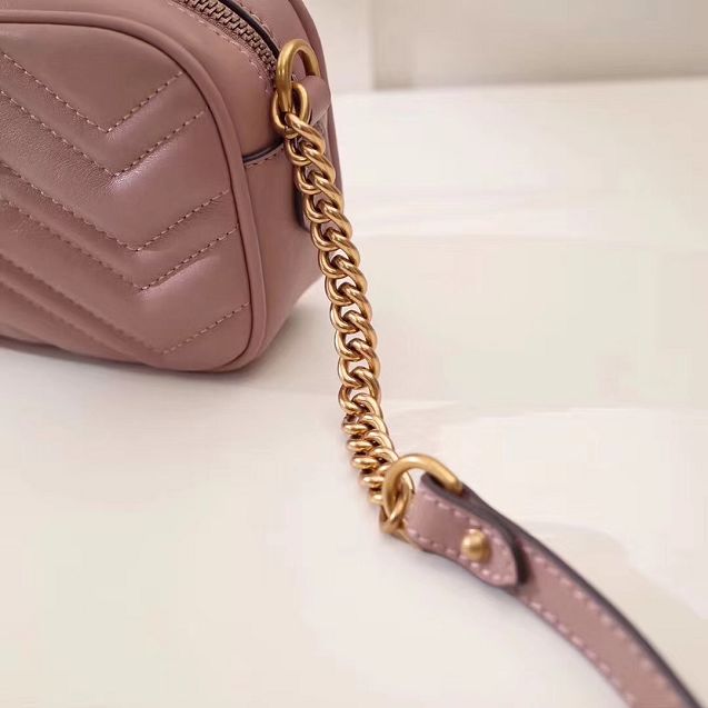 2017 GG marmont matelasse calfskin mini bag 448065 nude