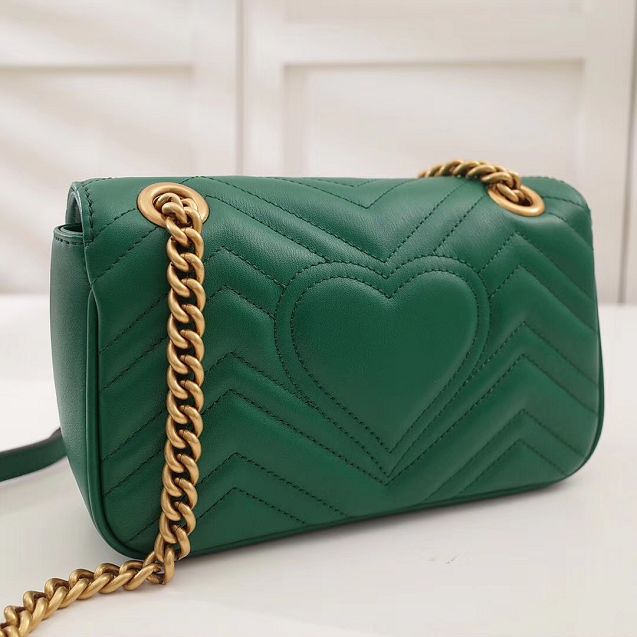 GG original calfskin marmont mini bag 446744 green