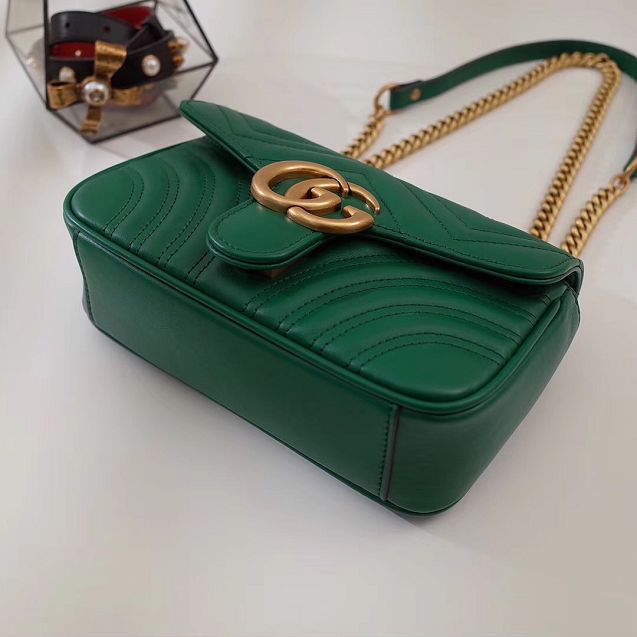 GG original calfskin marmont mini bag 446744 green