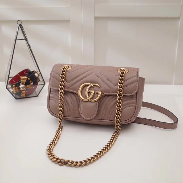 GG original calfskin marmont mini bag 446744 nude