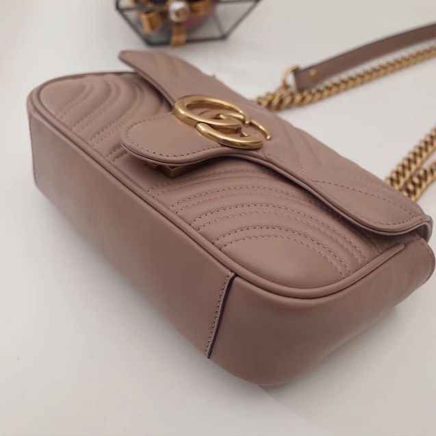 GG original calfskin marmont mini bag 446744 nude