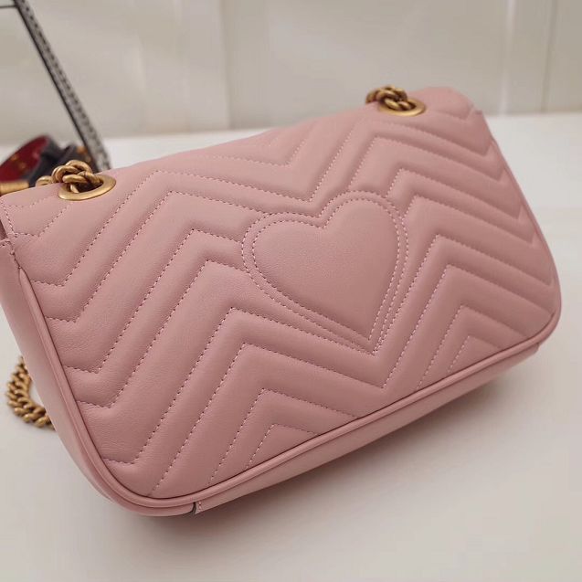 GG original calfskin marmont mini bag 446744 pink