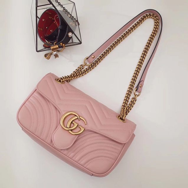 GG original calfskin marmont mini bag 446744 pink