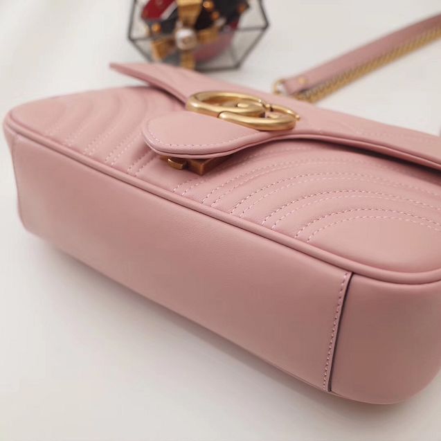 GG original calfskin marmont mini bag 446744 pink