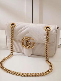 GG original calfskin marmont mini bag 446744 white