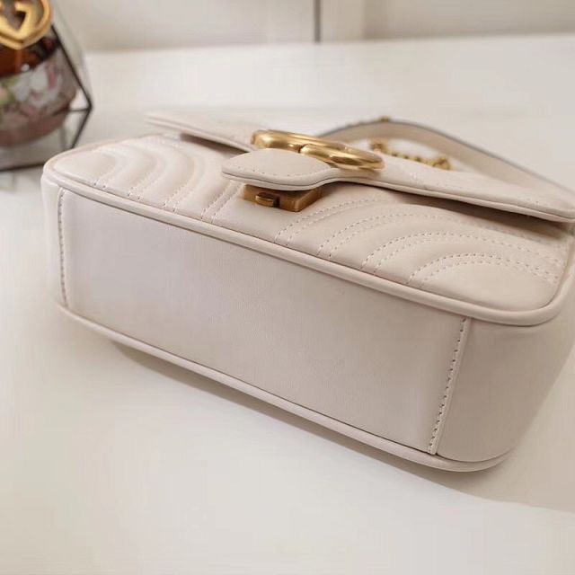 GG original calfskin marmont mini bag 446744 white