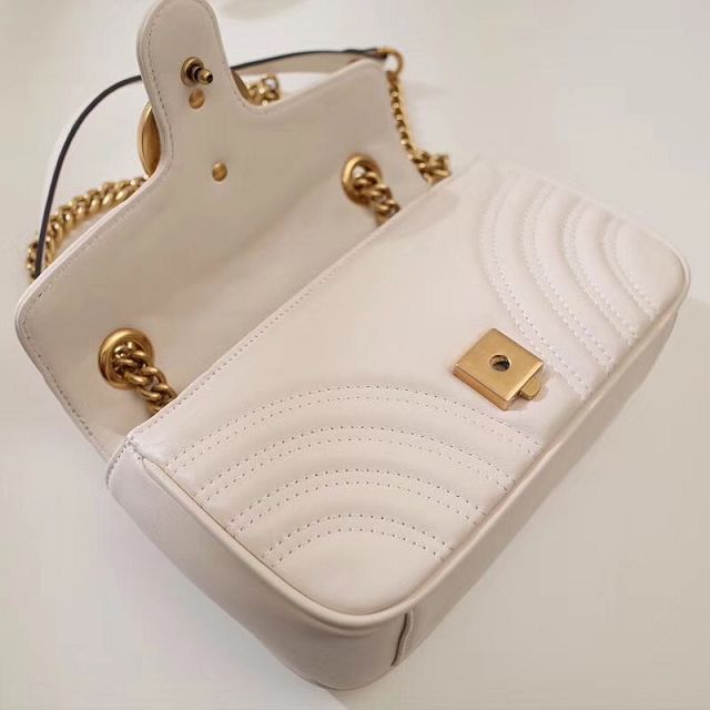 GG original calfskin marmont mini bag 446744 white