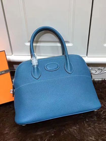 Hermes calfskin medium bolide 31 bag B31 lake blue