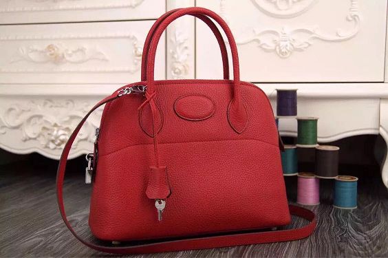 Hermes calfskin medium bolide 31 bag B31 red