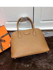 Hermes calfskin small bolide 27 bag B27 coffee