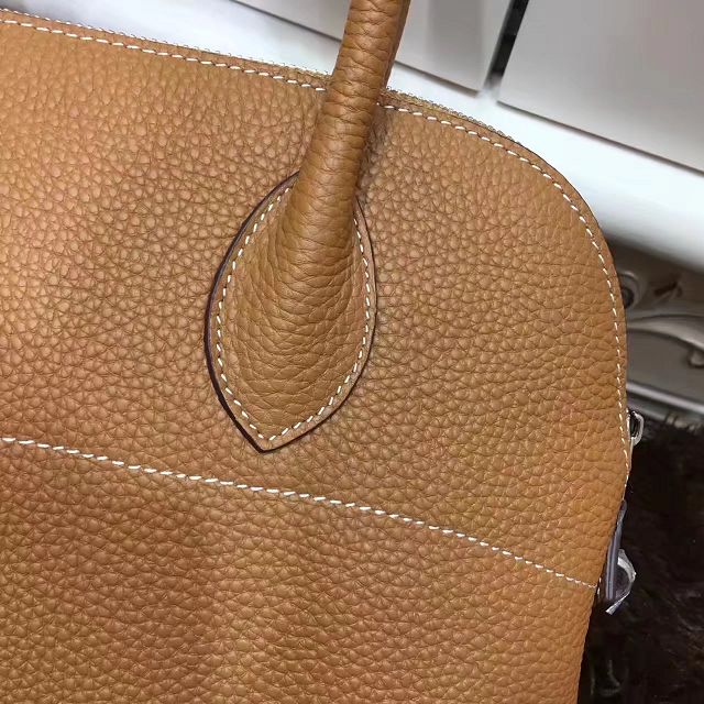 Hermes calfskin small bolide 27 bag B27 coffee