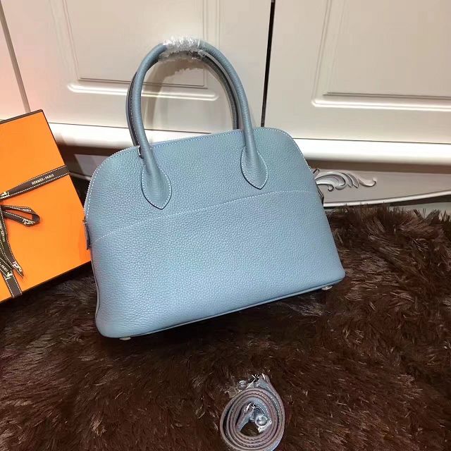 Hermes calfskin small bolide 27 bag B27 light blue