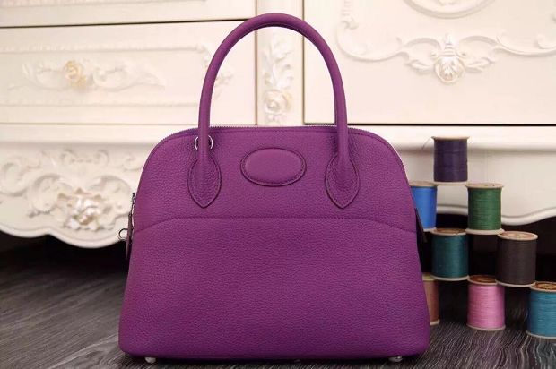 Hermes original togo leather medium bolide 31 bag B031 purple