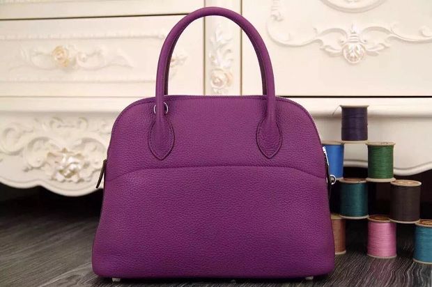 Hermes original togo leather medium bolide 31 bag B031 purple