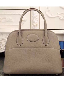 Hermes original togo leather medium bolide 31 bag B031 light gray