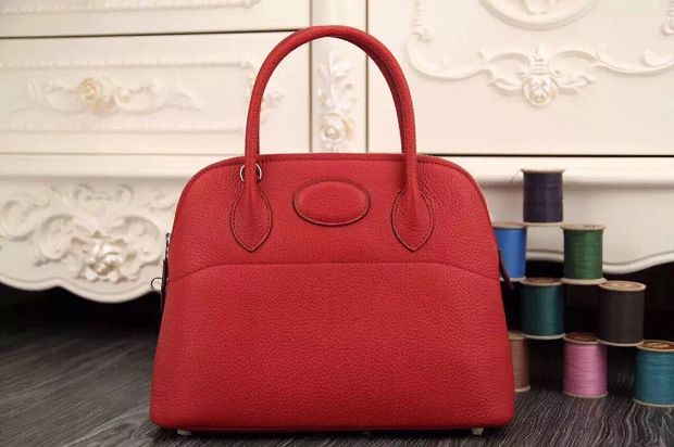 Hermes original togo leather medium bolide 31 bag B031 red