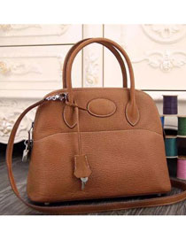 Hermes original togo leather small bolide 27 bag B027 coffee