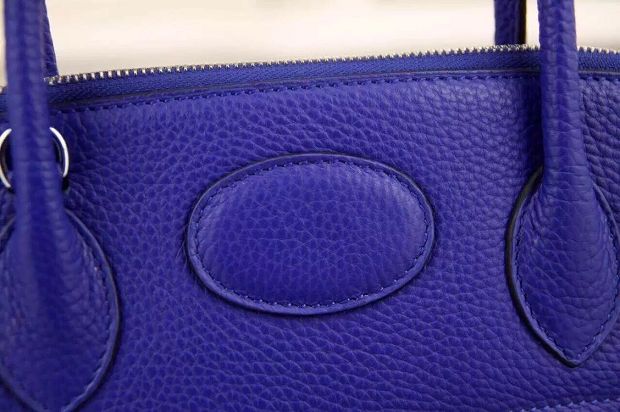 Hermes original togo leather small bolide 27 bag B027 electric blue