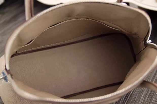 Hermes original togo leather small bolide 27 bag B027 light gray