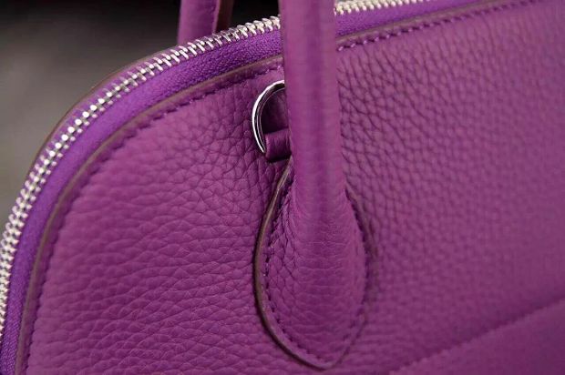 Hermes original togo leather small bolide 27 bag B027 purple