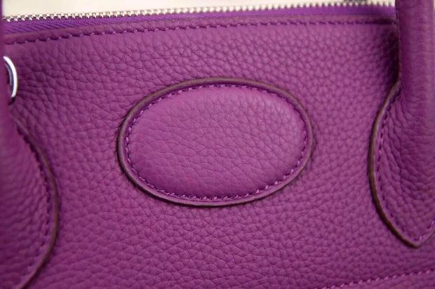 Hermes original togo leather small bolide 27 bag B027 purple