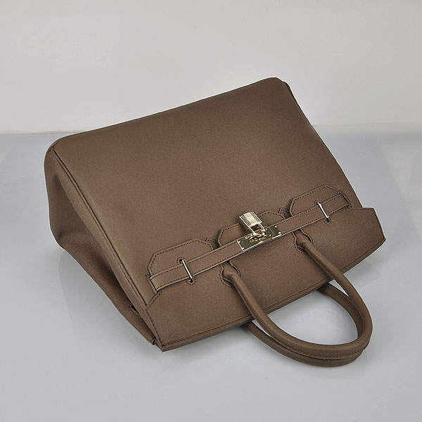 Hermes original epsom leather birkin 30 bag H30 dark coffee
