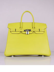 Hermes original togo leather birkin 35 bag H35-1 lemon yellow