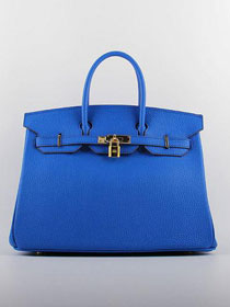 Hermes original togo leather birkin 35 bag H35-1 royal blue