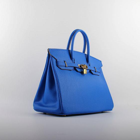 Hermes original togo leather birkin 25 bag H25-1 royal blue	