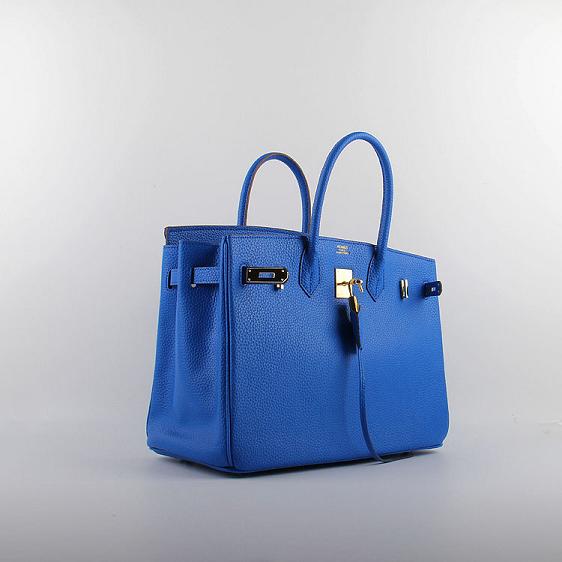 Hermes original togo leather birkin 25 bag H25-1 royal blue	